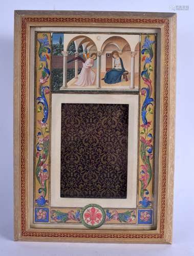 A RARE 19TH CENTURY PRE RAPHAELITE ITALIAN GIANDOTTI EZIO FIRENZE FRAME painted with a view of Mary