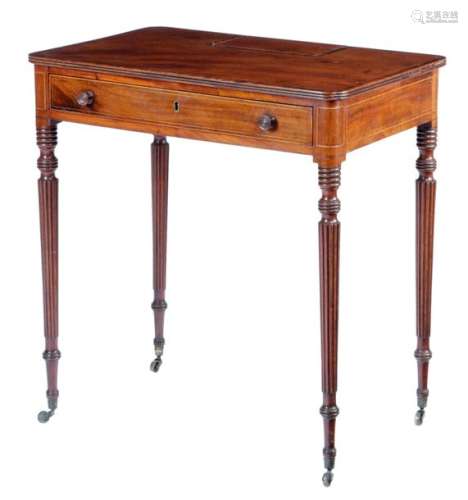 A REGENCY MAHOGANY CHAMBER TABLE IN THE MANNER OF …