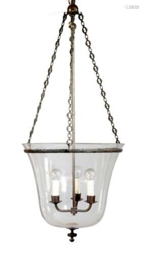 A GLASS HALL LANTERN BY VAUGHAN LATE 20TH CENTURY …