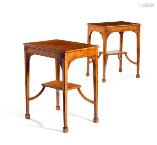 A PAIR OF REGENCY BURR ELM OCCASIONAL TABLES IN TH…