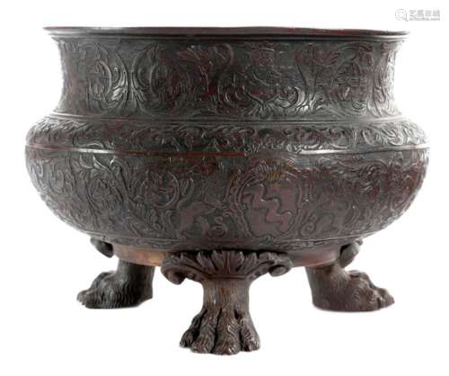 AN ITALIAN BRONZE BOWL IN 16TH CENTURY STYLE VENET…