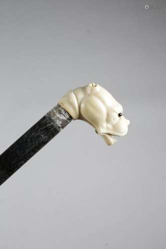 Λ A LATE VICTORIAN IVORY HANDLED WALKING CANE C.18…