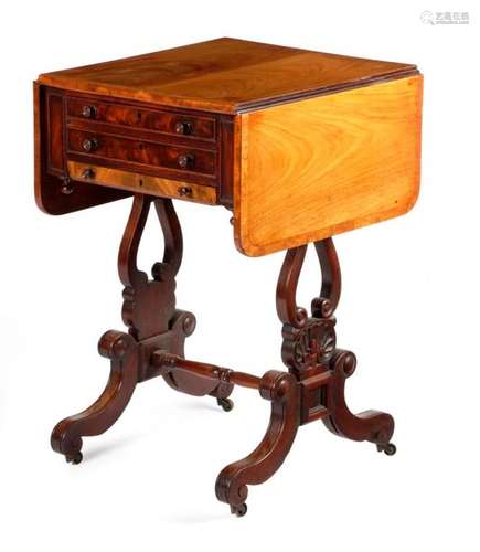 A GEORGE IV MAHOGANY WORK TABLE IN THE MANNER OF G…