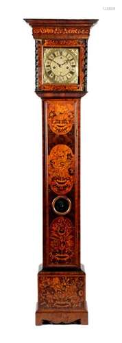 A MARQUETRY LONGCASE CLOCK; SIGNED AMBROSE HAWKINS…