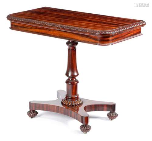 A GEORGE IV GONCALO ALVES CARD TABLE IN THE MANNER…