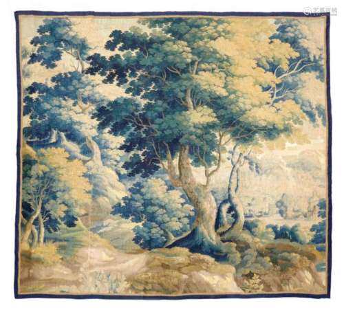 A FLEMISH VERDURE TAPESTRY 17TH CENTURY worked wit…