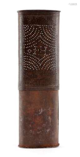 A GEORGE II SHEET IRON BOOT POWDERER PROBABLY BIRM…