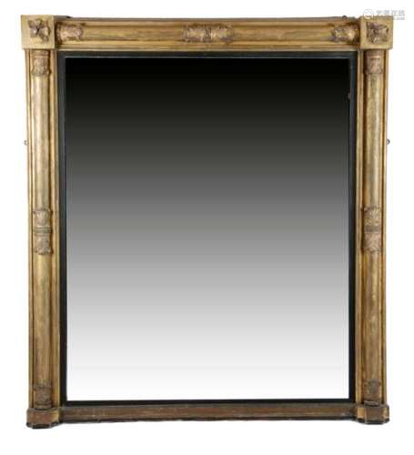 A LARGE WILLIAM IV GILTWOOD OVERMANTEL MIRROR C.18…