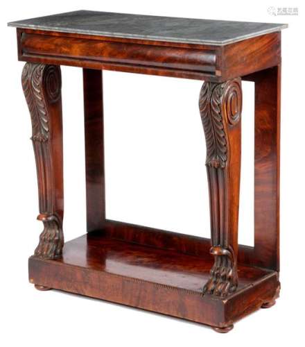 A GEORGE IV MAHOGANY CONSOLE TABLE C.1820 with nul…