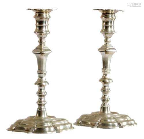 A PAIR OF GEORGE II PAKTONG CANDLESTICKS C.1740 50…