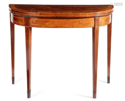 Λ A LATE GEORGE III MAHOGANY CARD TABLE C.1800 10 …