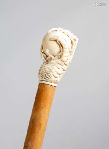 Λ A LATE VICTORIAN IVORY HANDLED WALKING CANE C.18…