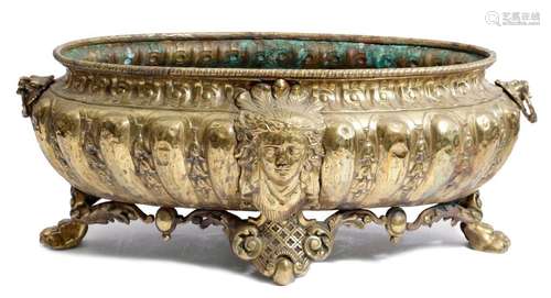 A DUTCH BRASS OVAL JARDINIERE 19TH CENTURY applied…