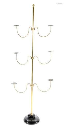 A MILLINER'S BRASS HAT STAND LATE 19TH CENTURY wit…