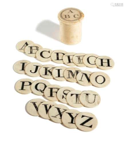A BONE SPELLING ALPHABET EARLY 19TH CENTURY with t…