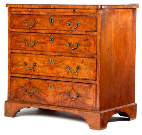 A GEORGE II WALNUT CHEST C.1730 40 the caddy mould…