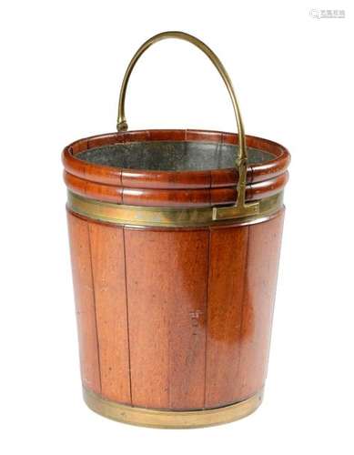 A GEORGE III MAHOGANY PEAT BUCKET PROBABLY IRISH, …