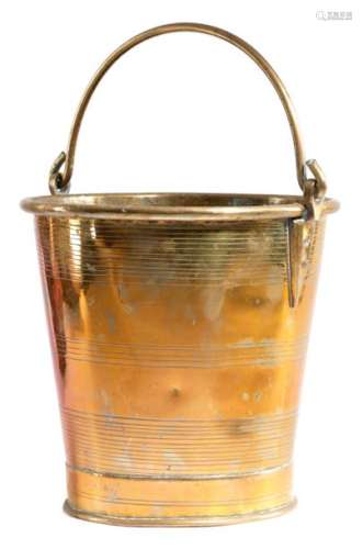 A BRASS BUCKET OR PAIL EARLY 19TH CENTURY of taper…