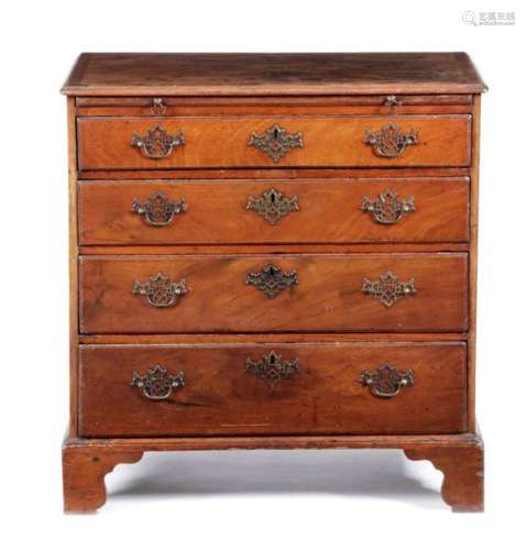 A GEORGE II WALNUT CHEST C.1750 60 the crossbanded…