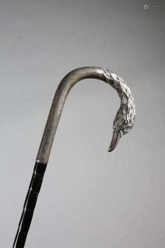 A DRESS WALKING CANE C.1920 the silver shepherd's …