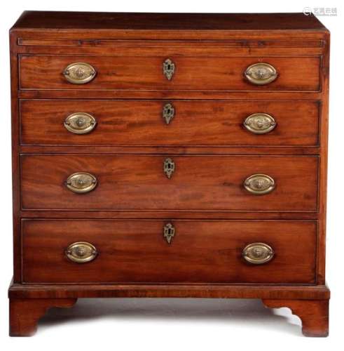AN EARLY GEORGE III MAHOGANY CHEST C.1760 the cadd…