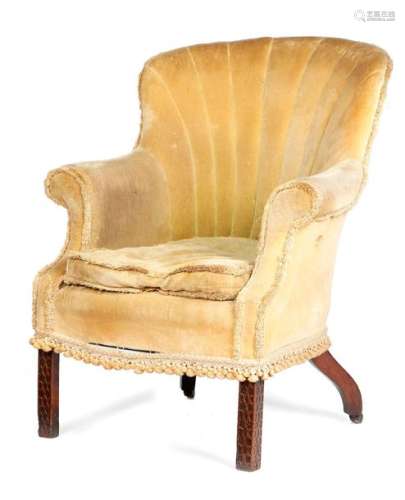 A MAHOGANY WING ARMCHAIR IN GEORGE III STYLE 19TH …