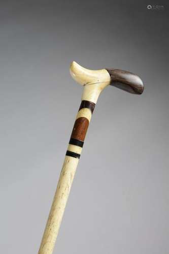 A SAILOR'S WHALEBONE WALKING CANE LATE 19TH CENTUR…