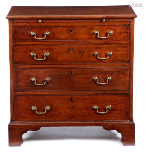 A GEORGE III MAHOGANY CHEST C.1770 the top with a …