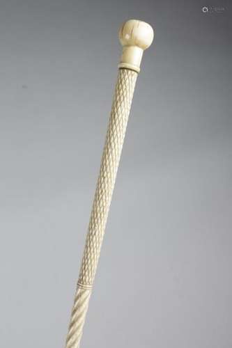 A SAILOR'S WHALEBONE SWAGGER STICK LATE 19TH CENTU…