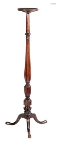 A MAHOGANY TORCHERE 18TH CENTURY ELEMENTS the circ…