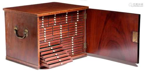 A GEORGE III MAHOGANY TABLETOP COLLECTOR'S CABINET…