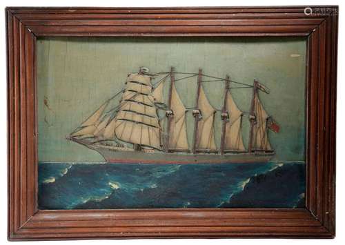 A FOLK ART CARVED AND PAINTED WOOD SAILOR'S MARINE…