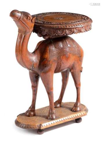 AN ANGLO INDIAN TEAK CAMEL OCCASIONAL TABLE FIRST …