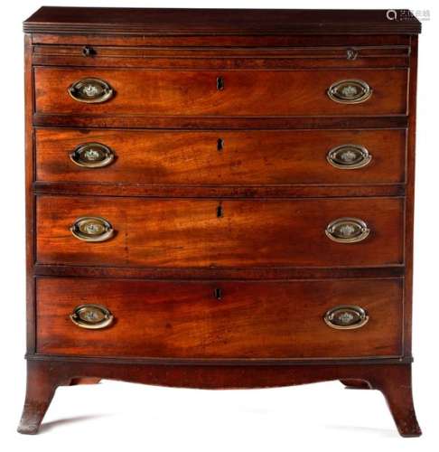 A LATE GEORGE III MAHOGANY BOWFRONT CHEST C.1800 1…