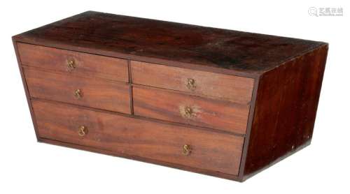 A GEORGE III MAHOGANY COLLECTOR'S TABLE TOP CHEST …
