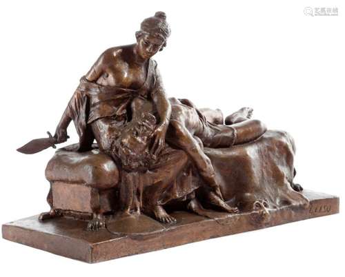 A BRONZE GROUP OF JUDITH AND HOLOFERNES SIGNED L. …