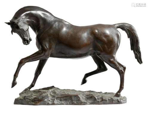 AN ANIMALIER EQUESTRIAN BRONZE LATE 19TH CENTURY d…