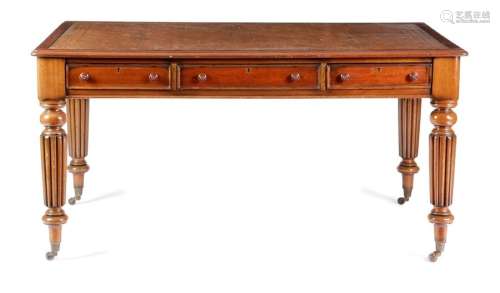 A MAHOGANY WRITING TABLE IN WILLIAM IV STYLE 20TH …