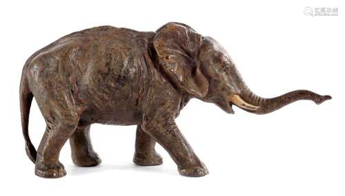 AN AUSTRIAN COLD PAINTED BRONZE MODEL OF AN ELEPHA…