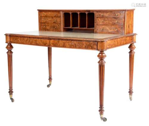 A VICTORIAN WALNUT WRITING DESK BY HINDLEY & SONS,…