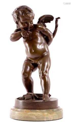 A BRONZE FIGURE OF CUPID AFTER BENOIT BENEDICT ROU…