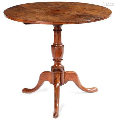 A GEORGE III YEW TRIPOD OCCASIONAL TABLE C.1770 th…