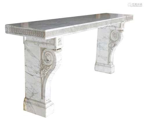 A FRENCH MARBLE CONSOLE TABLE c.1840 the rectangul…