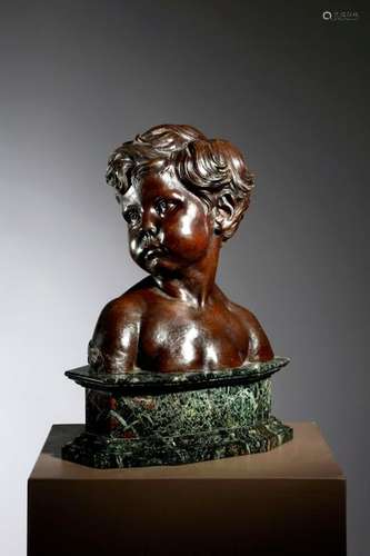 A BRONZE BUST OF A YOUNG CHILD 'BUSTE D'ENFANT' AF…