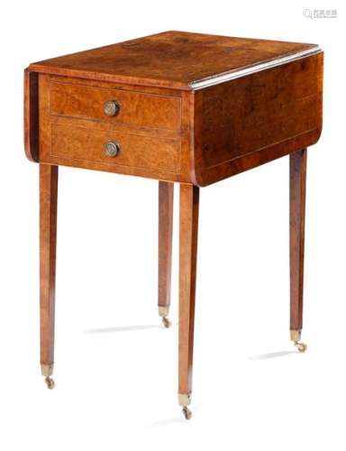 A LATE REGENCY BURR ASH PEMBROKE TABLE EARLY 19TH …