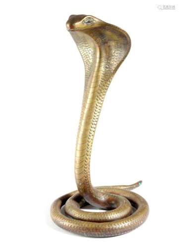 AN INDIAN BRASS MODEL OF A COBRA LATE 19TH CENTURY…