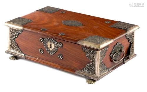 AN INDO PORTUGUESE HARDWOOD CASKET EARLY 18TH CENT…