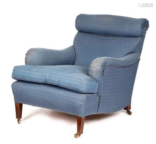 A LATE VICTORIAN EASY ARMCHAIR BY HOWARD & SONS, C…