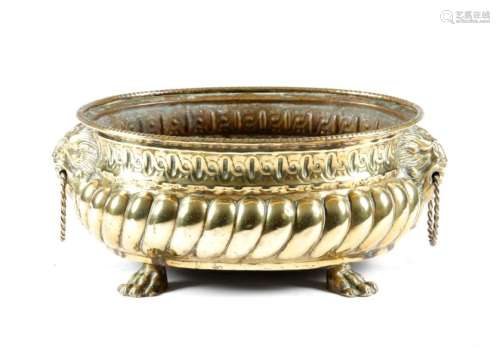 A DUTCH BRASS OVAL JARDINIERE 19TH CENTURY with re…