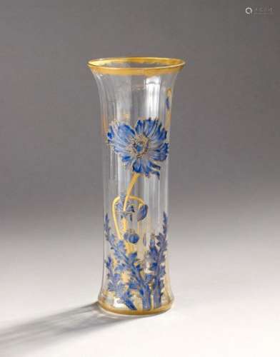 MONTJOYE, attribué à Vase en verre translucide et …